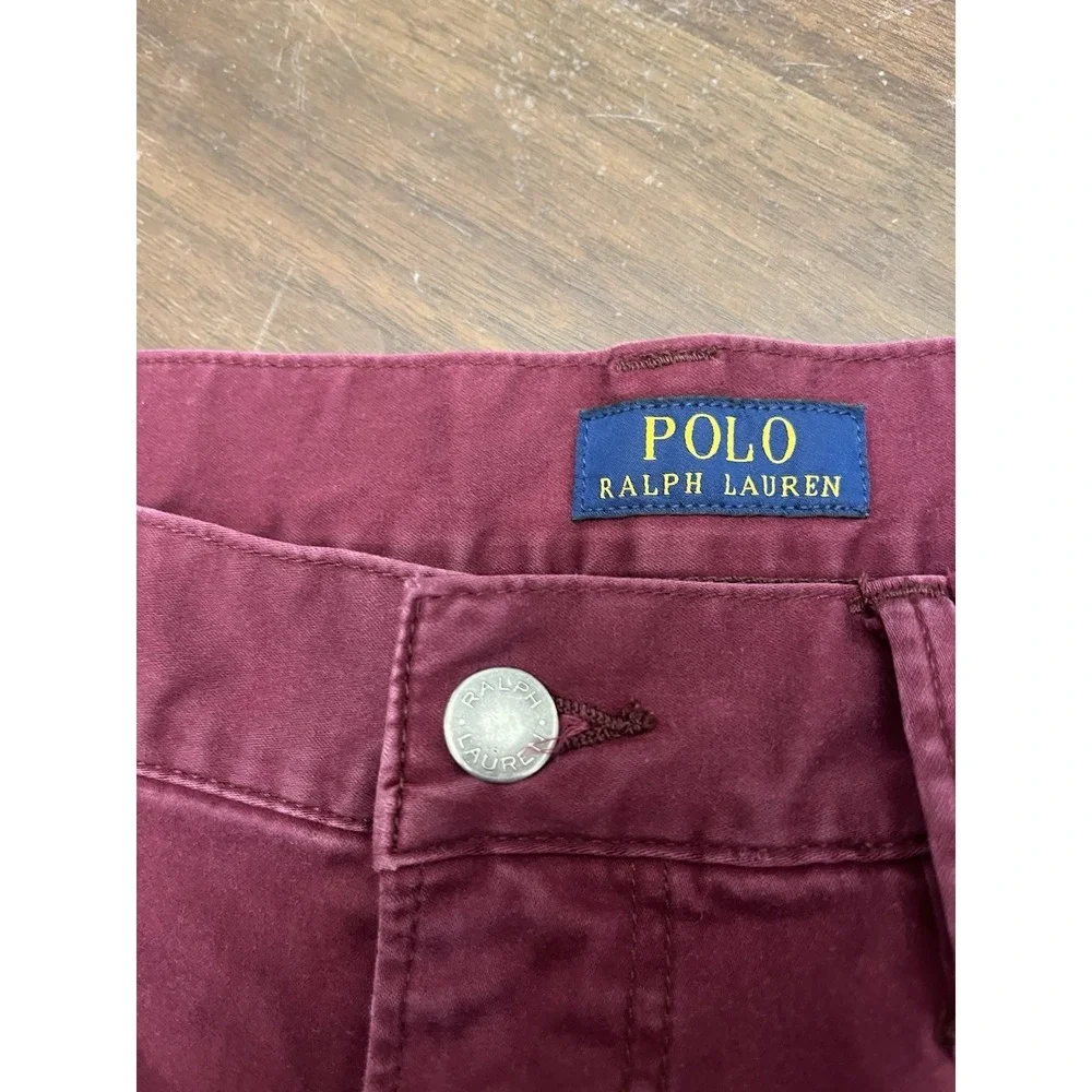 Polo Ralph Lauren 34x30 Burgundy Straight Leg Stretch Twill Pants dress pants